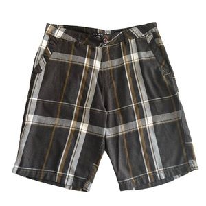 Rip Curl Shorts Mens Plaid Chino  Flat Front Surfer Casual Outdoors